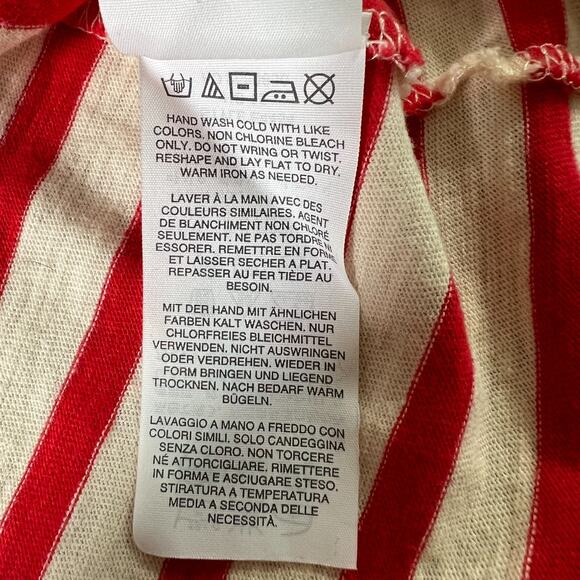 J.Crew Womens Striped T shirt with Bow Embellished Back Size Medium Holidays - Picture 7 of 8